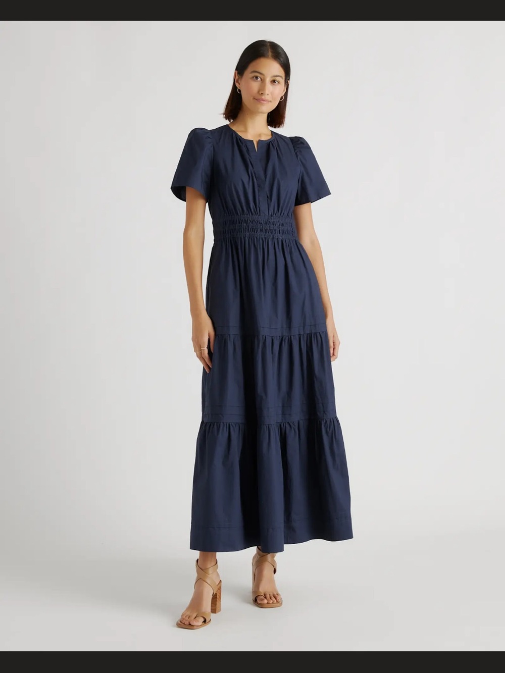 Quince 100% Organic Cotton Tiered Maxi Dress sz XL